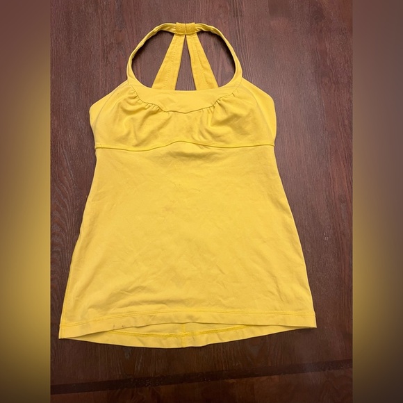 Lululemon Athletica Yellow Fitted Halter Tank Top. A036 - Picture 3 of 6